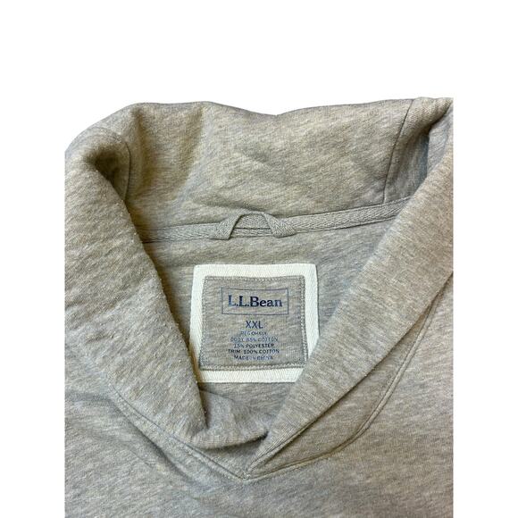 L.L. Bean Men’s Tan Heathered Shawl Collar Pullover Fleece Sweater – Size XXL - Picture 3 of 5